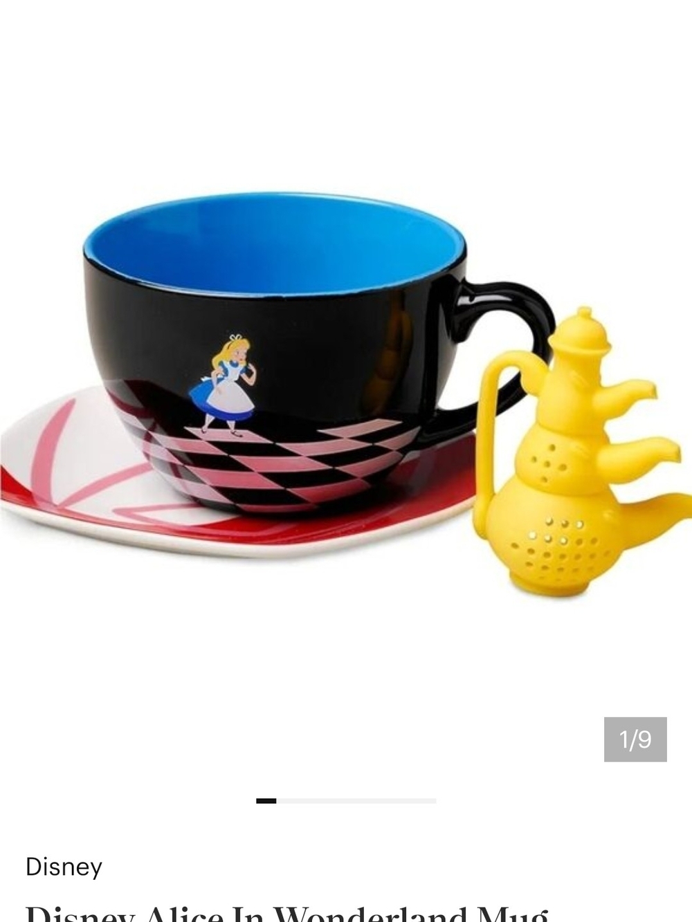 Alice In WONDERLAND Cup. Saucer, Tea Infusion Set by Disney